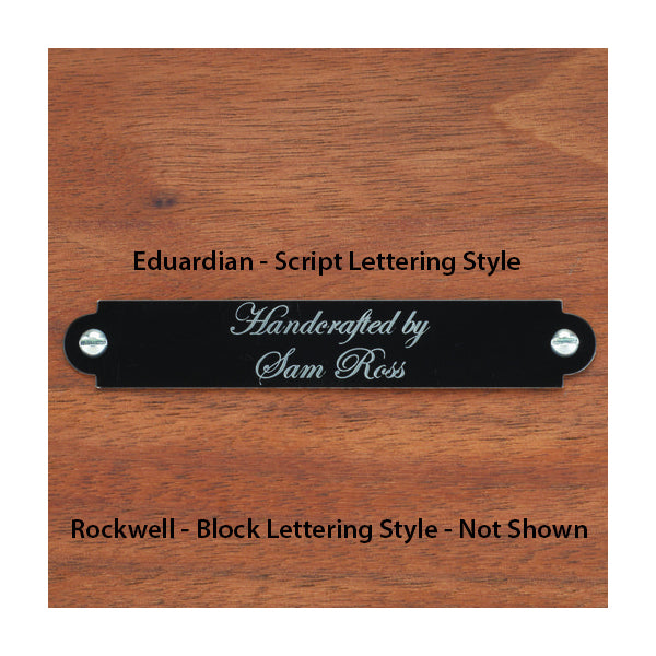 Woodcraft Small Laser Engravable Name Plate Black with Silver Lettering |  Woodcraft