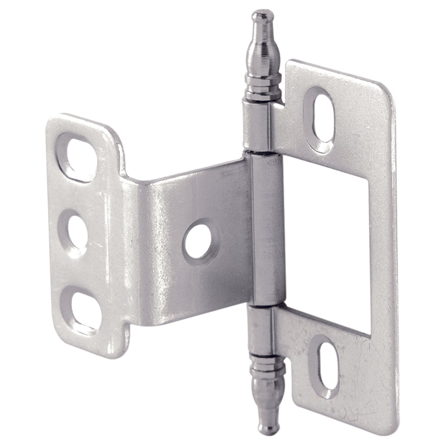 Non-Mortise Partial Wrap Hinge with Minaret Finial in Matte Nickel Finish alt 0