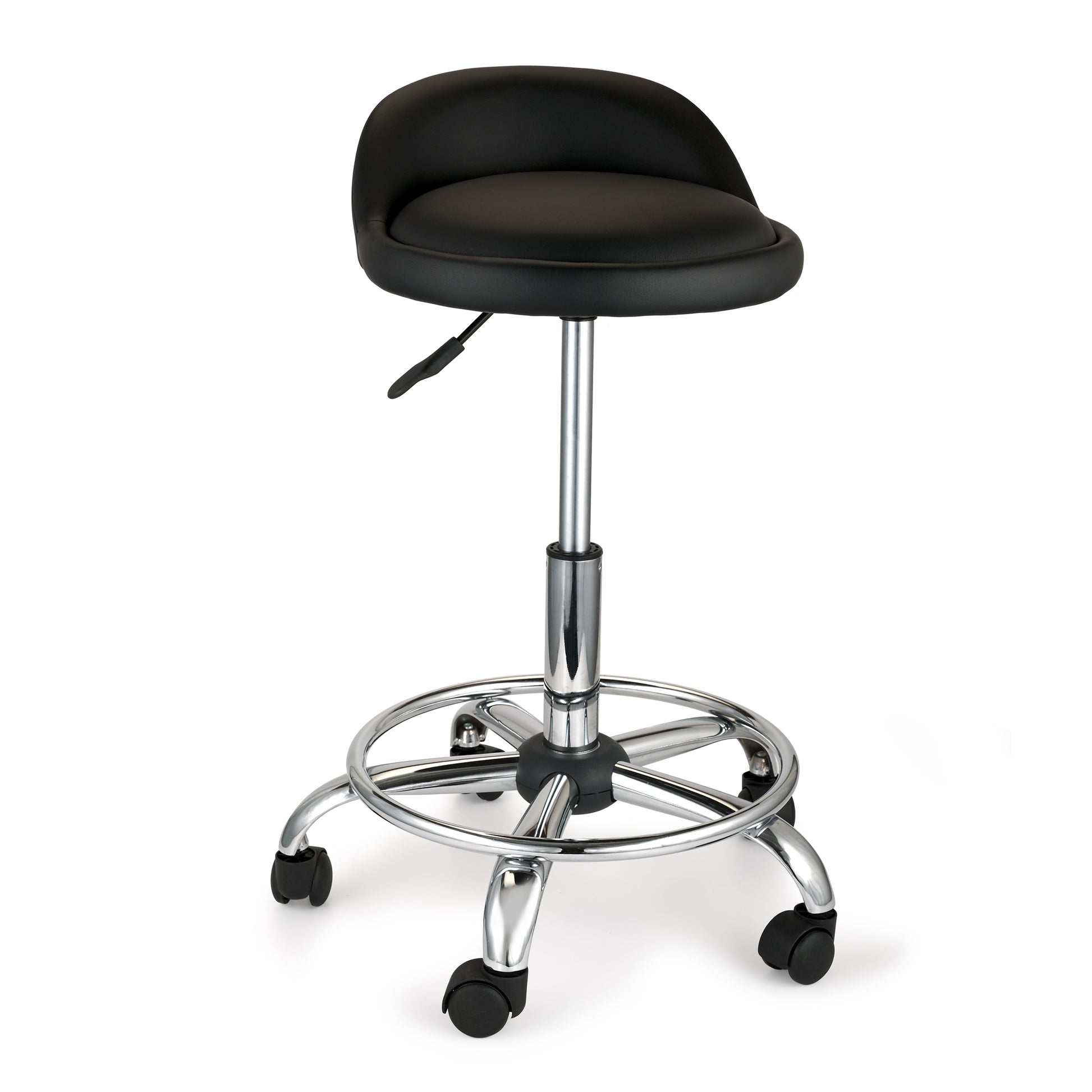 Adjustable Height Shop Stool with Casters and Feet alt 0