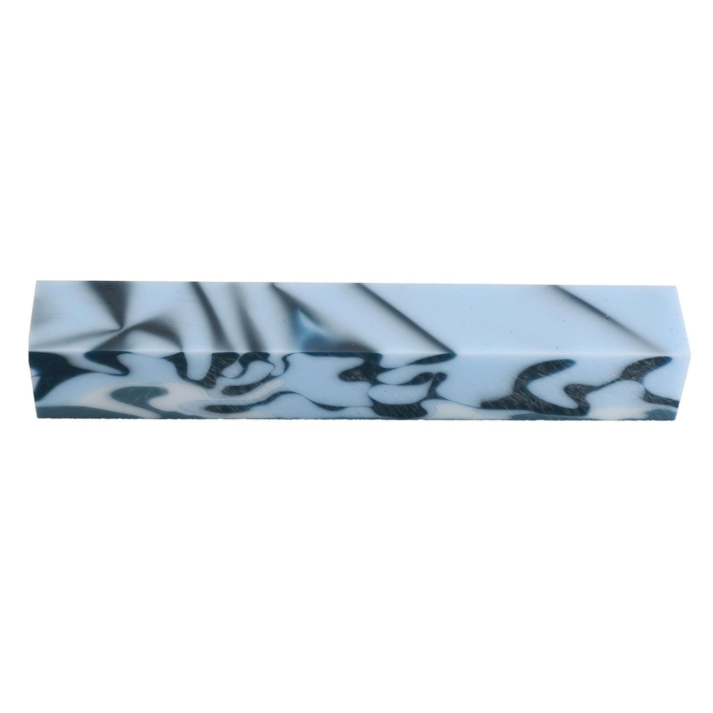 Acrylic Pen Blank - 3/4" x 3/4" x 5" - Blue Ivory alt 0