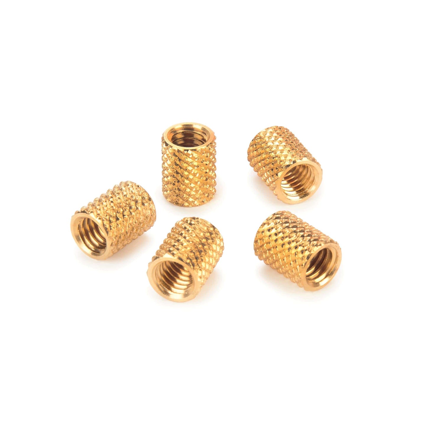 Knurled Brass Threaded Insert - 3/8" x 16 TPI - 5 Piece alt 0