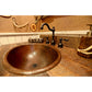 Master Bath Oval Self Rimming Hammered Copper Bathroom Sink alt 0