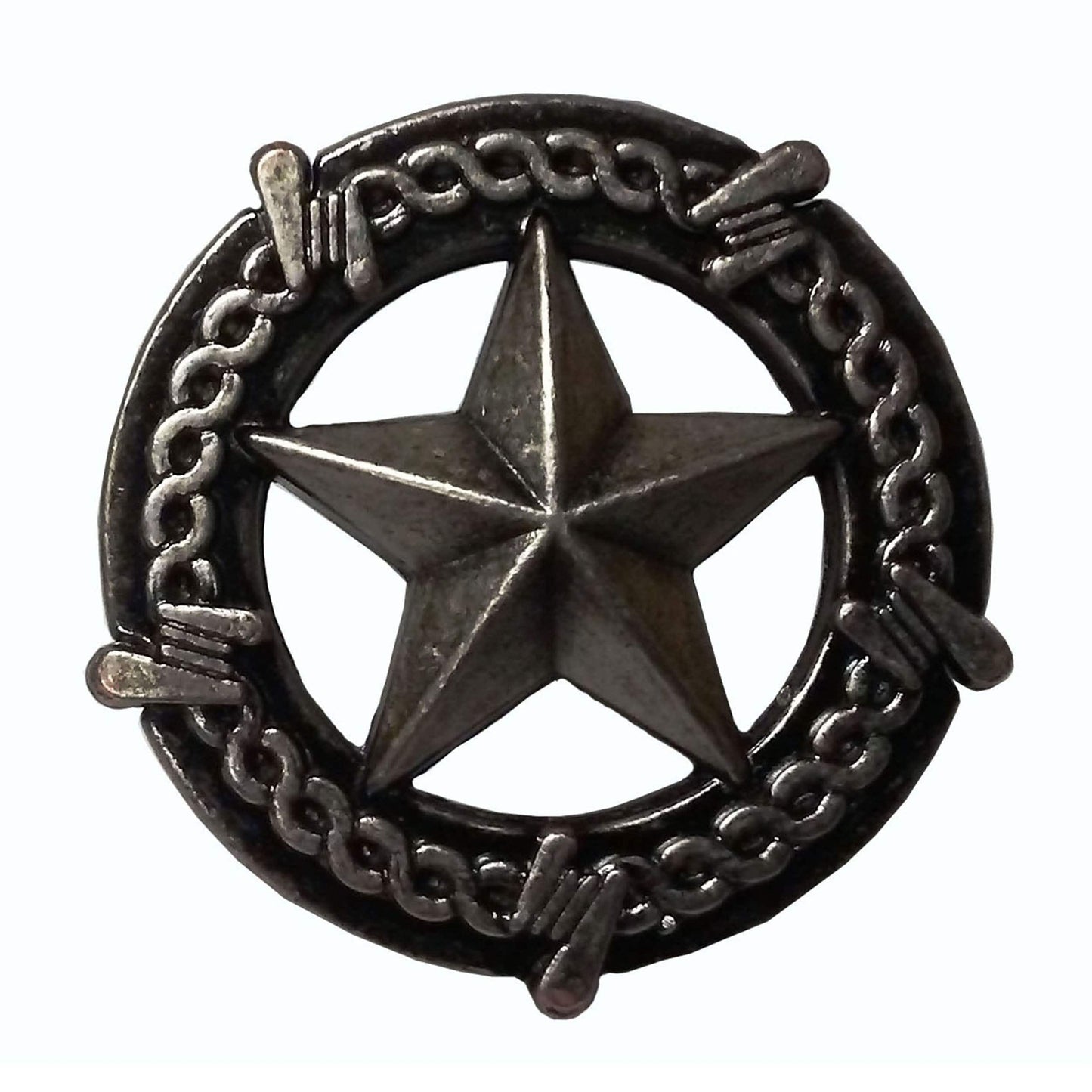 Star with Barbed Wire Knob, Pewter Oxide alt 0