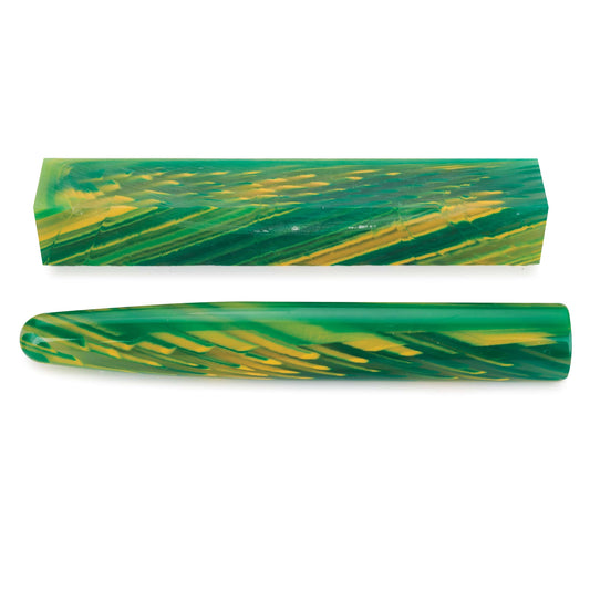Poly Resin Pen Blank - 3/4" x 3/4" x 5" - Pine Needles alt 0