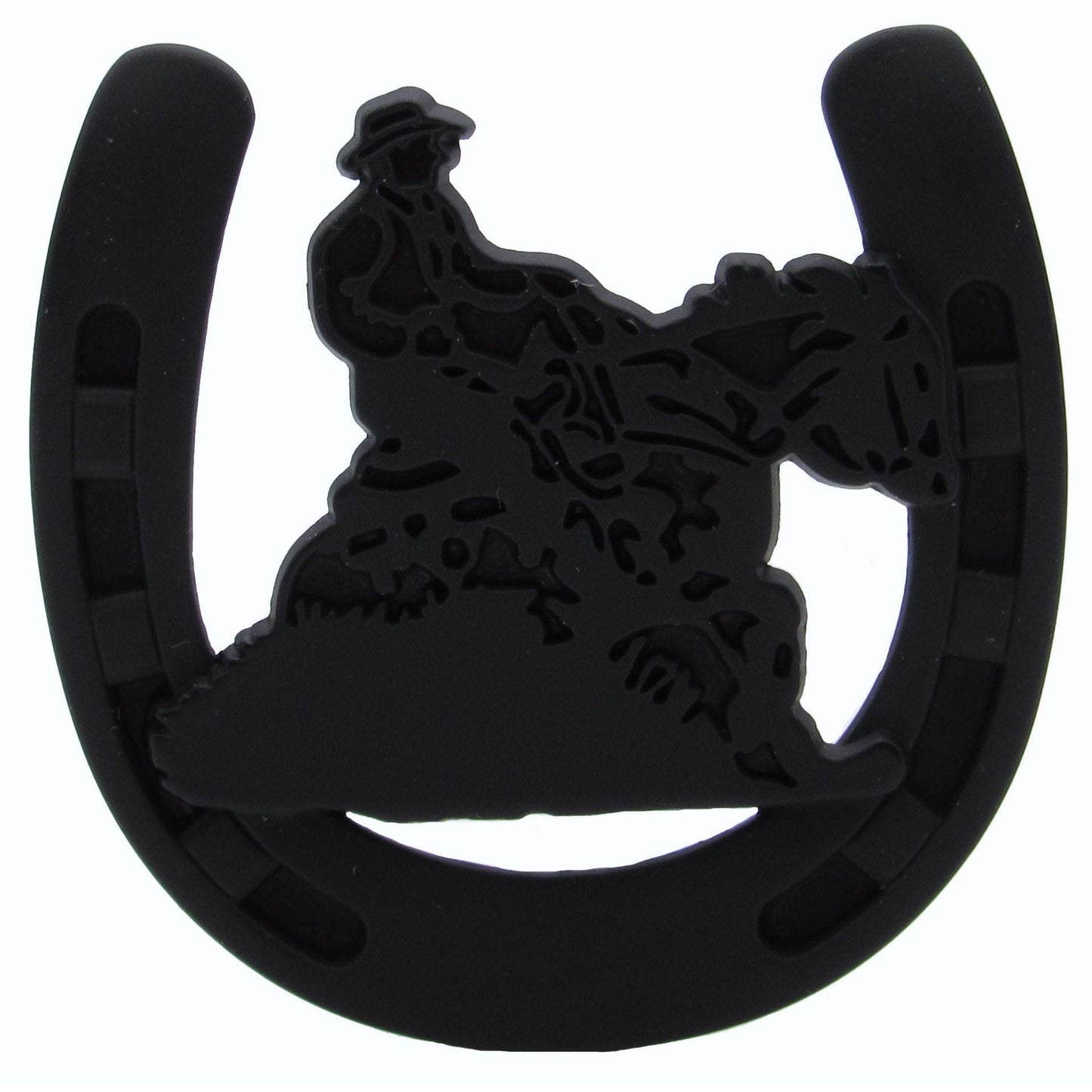 Riding Cowboy Horseshoe Knob, Matte Black alt 0