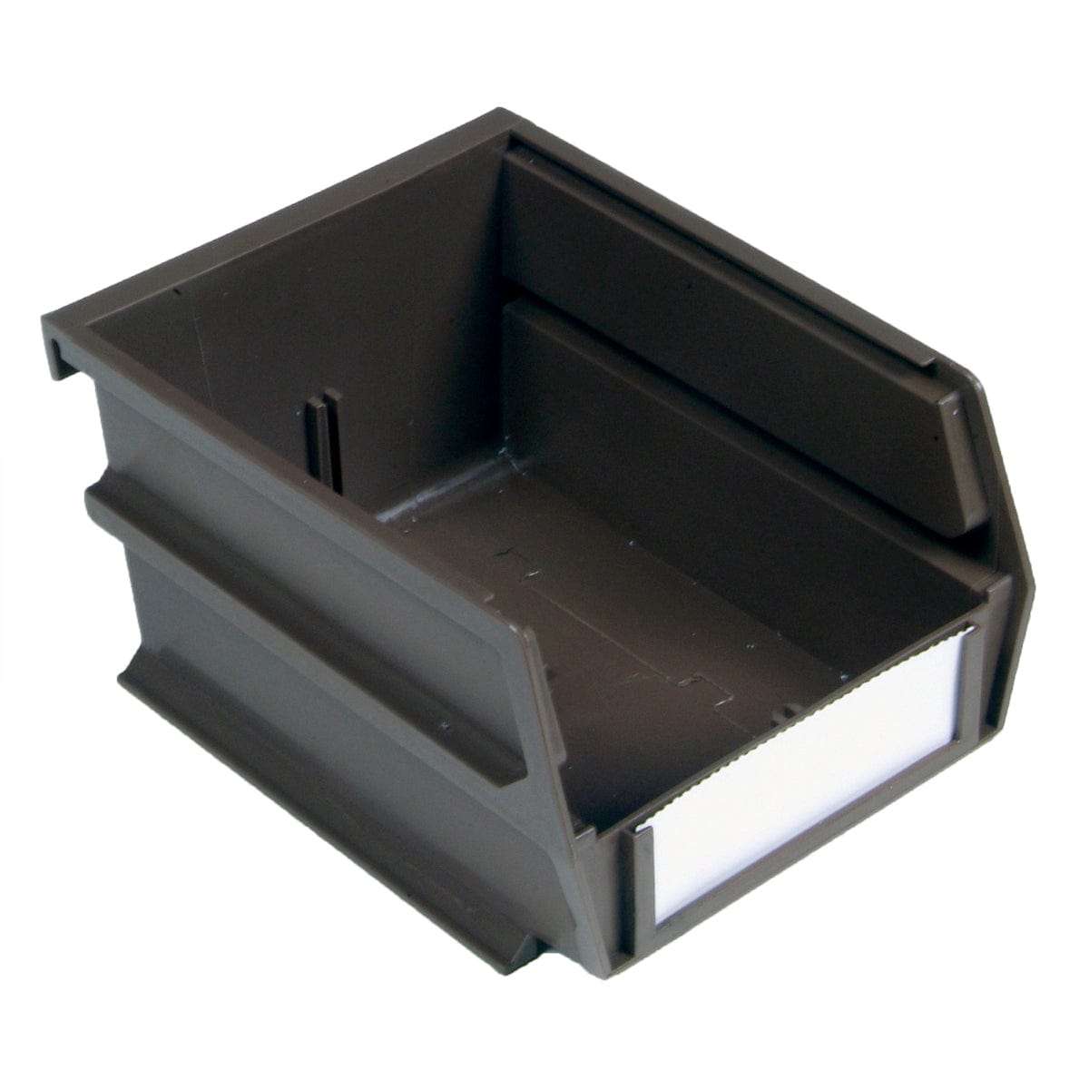 5-3/8" L x 4-1/8" W x 3" H Brown Stacking, Hanging, Interlocking Polypropylene Bins, 6 CT alt 0