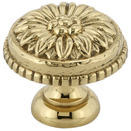 Traditional Knob, 1-3/16" D, Brass alt 0