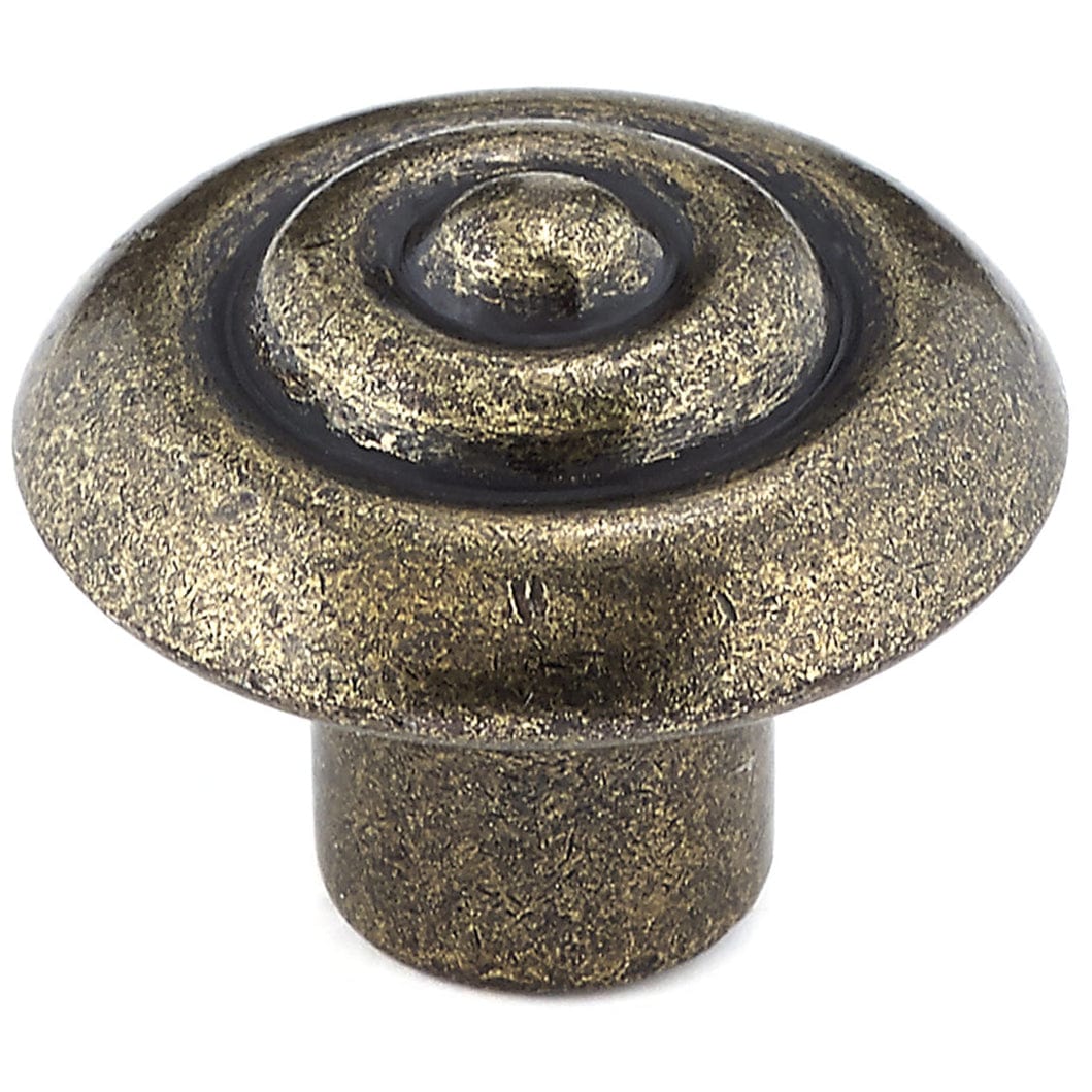 Traditional Knob, 1-1/4" D, Burnished Brass alt 0