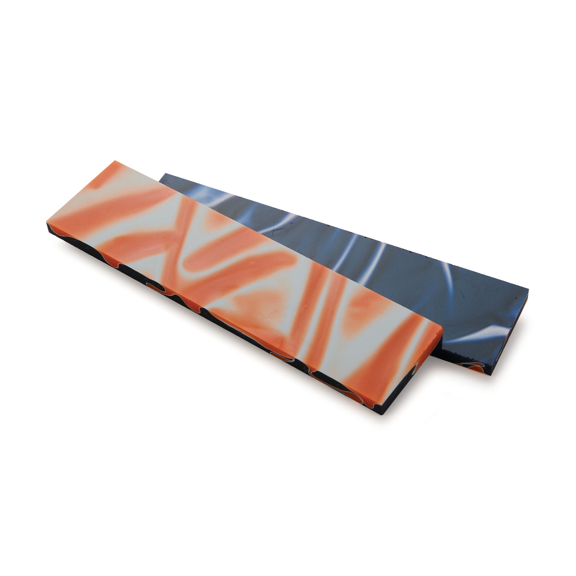 Acrylic Knife Scales - 15/64" x 1-1/2" x 6" - Blue & Orange - Pair alt 0