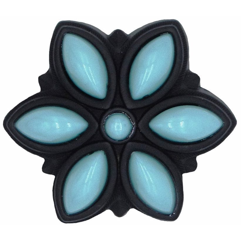 Turquoise Flower Knob Black Oxide alt 0