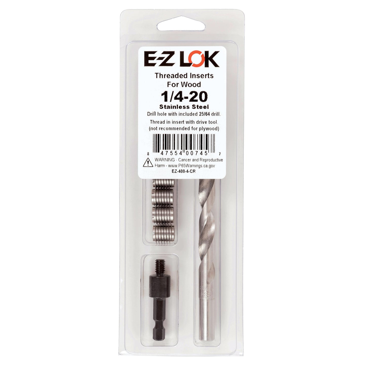E-Z Knife™ Threaded Insert Kit - 1/4"-20 - Stainless Steel alt 0