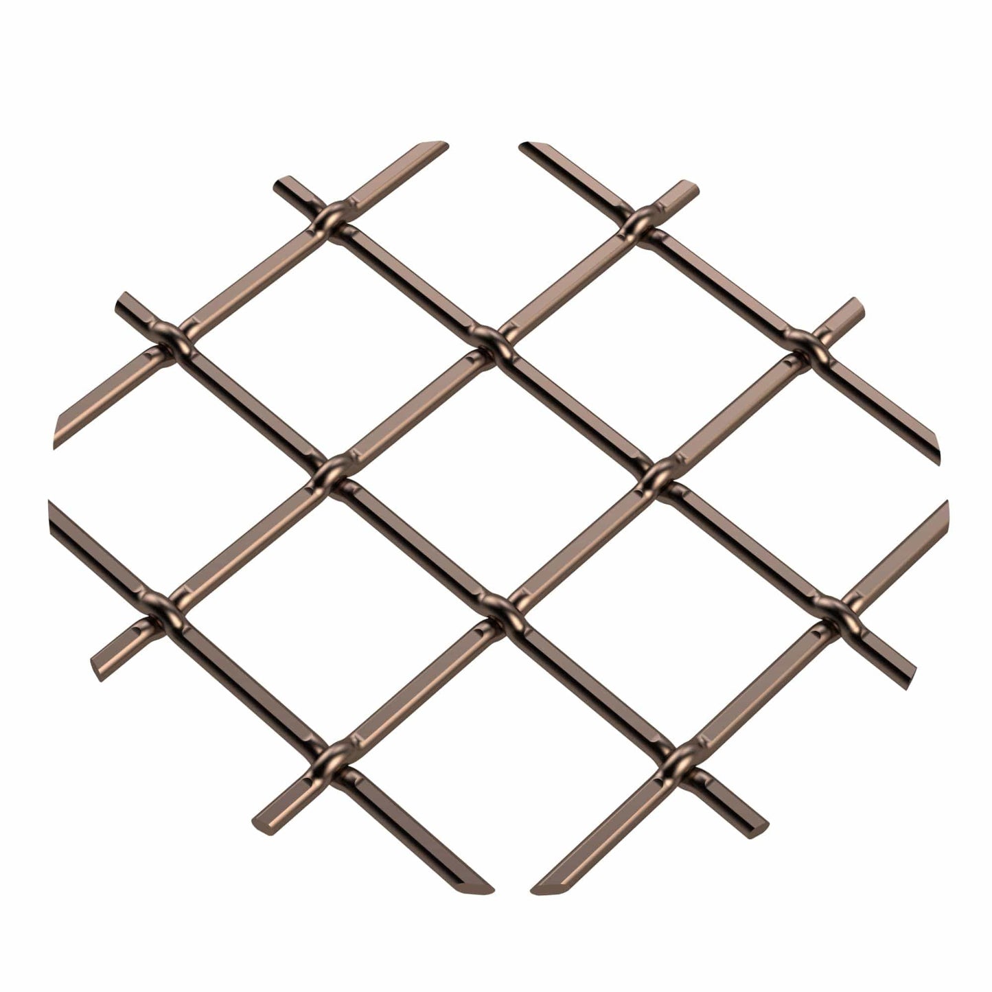 .75" Multi-Crimp Single Diamond Decorative Grille - Antique Brass, 18" W x 48" L Sheet alt 75