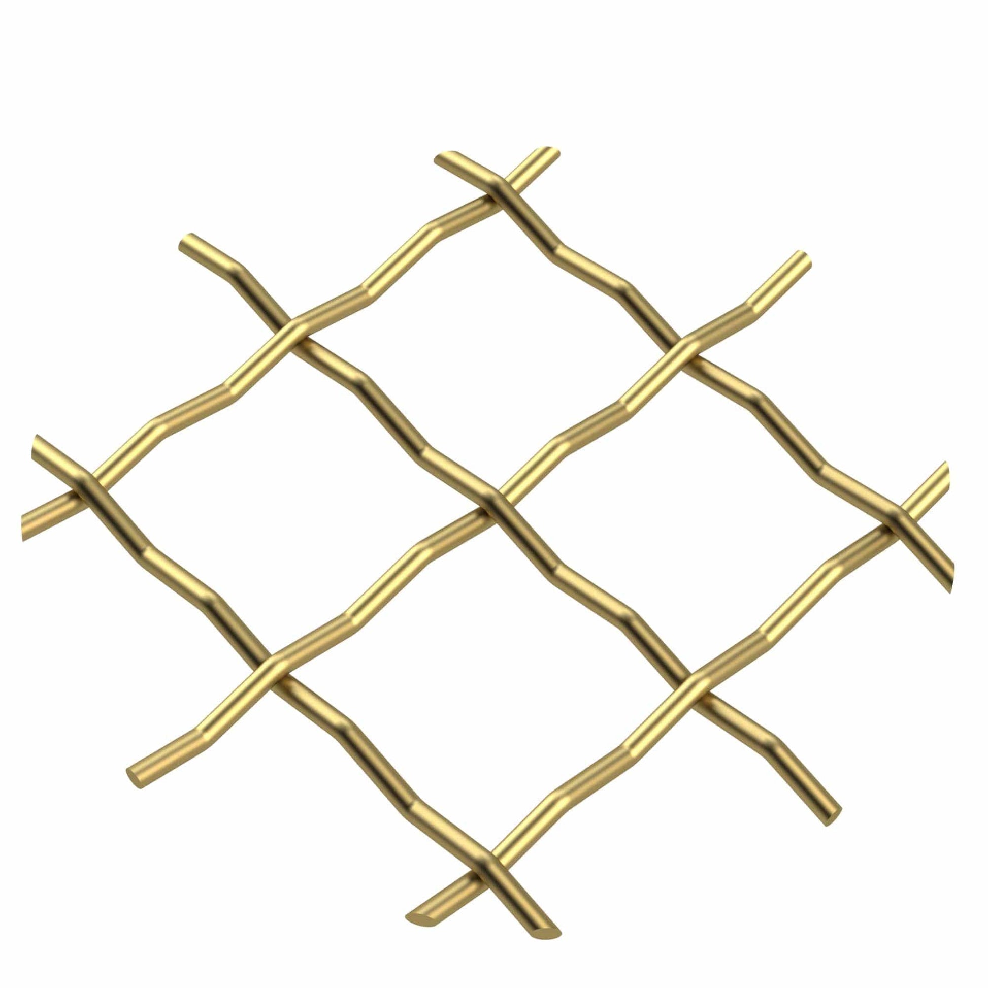 .75" Pressed Single Diamond Decorative Grille - Satin Brass, 36" W x 48" L Sheet alt 75