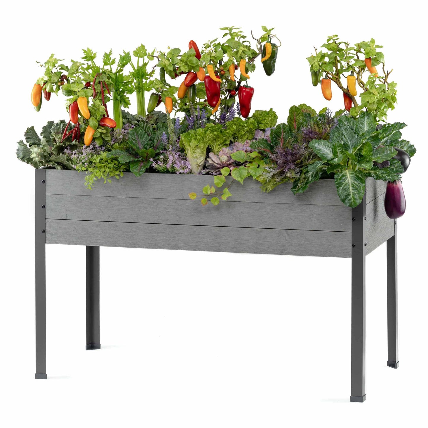 Elevated Planter 21" X 47" X 30"H Gray alt 0