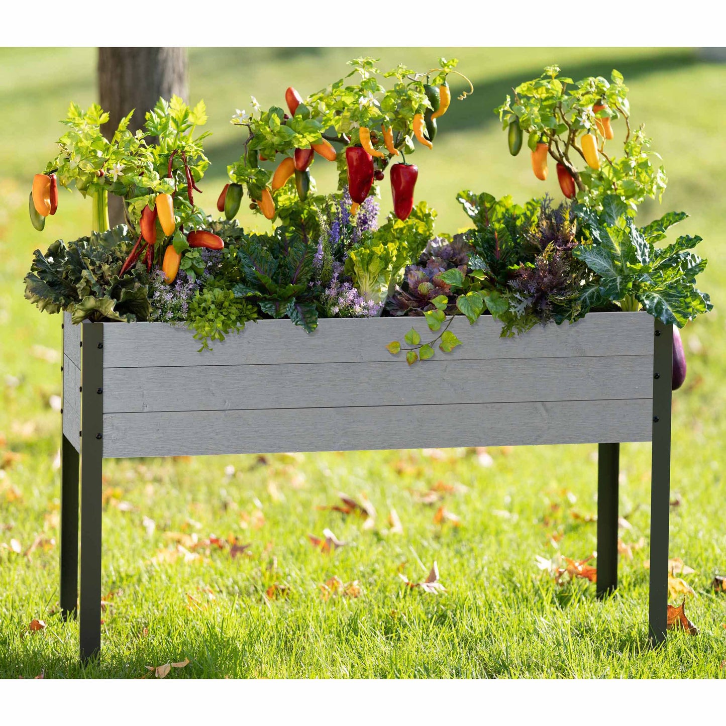 Elevated Planter 21" X 47" X 30"H Gray alt 0