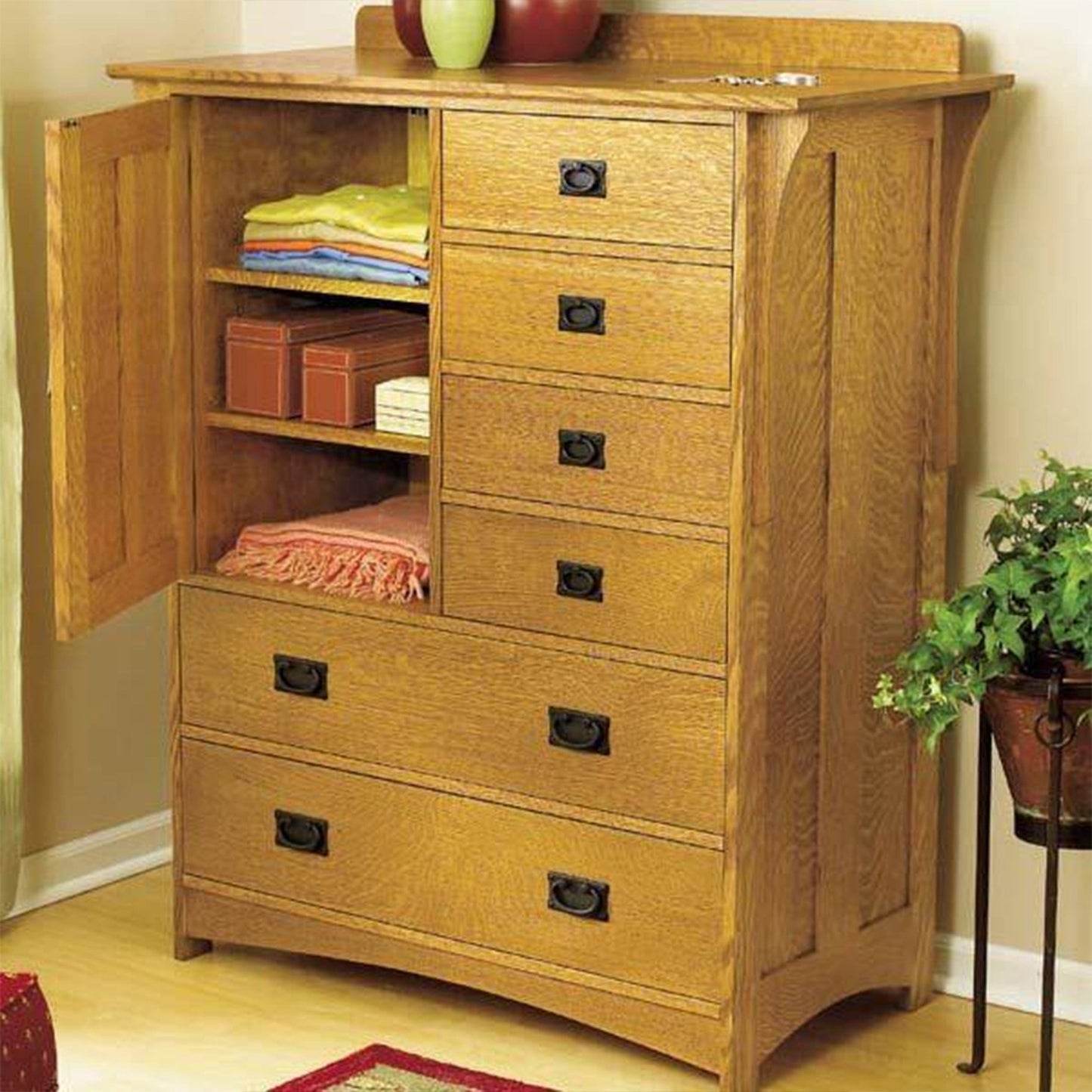 Downloadable Woodworking Project Plan to Build Arts and Crafts Dresser alt 0