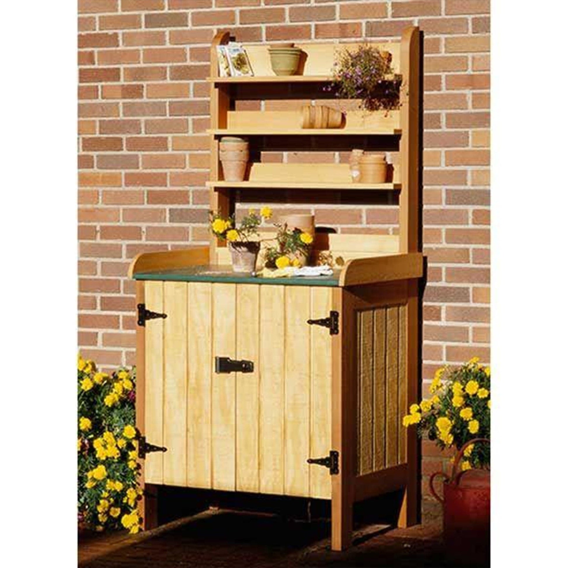 Downloadable Woodworking Project Plan to Build Gardener&#39;s Potting Bench alt 0