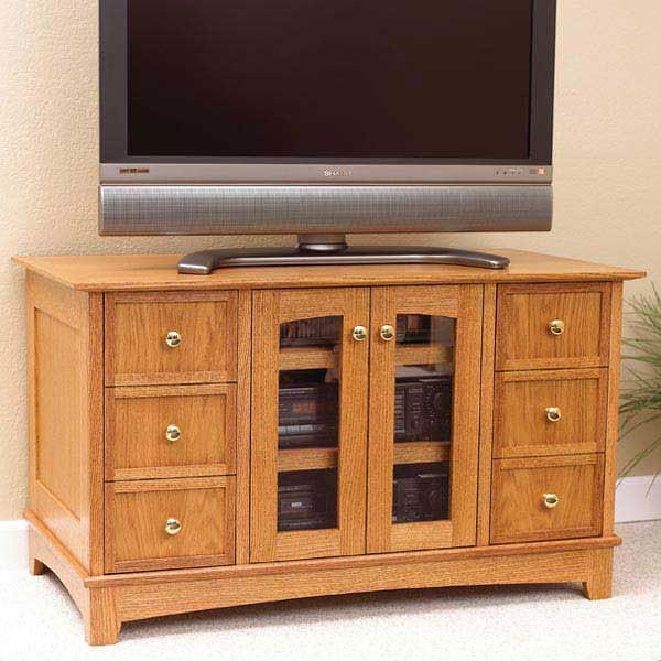 Woodworking Project Paper Plan to Build Compact Entertainment Center alt 0