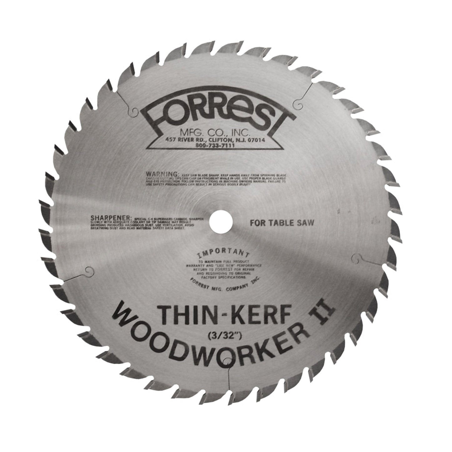 WW06407100 Woodworker II Saw Blade, 6" x 40T, .100 Kerf x 5/8" Bore, ATB alt 100