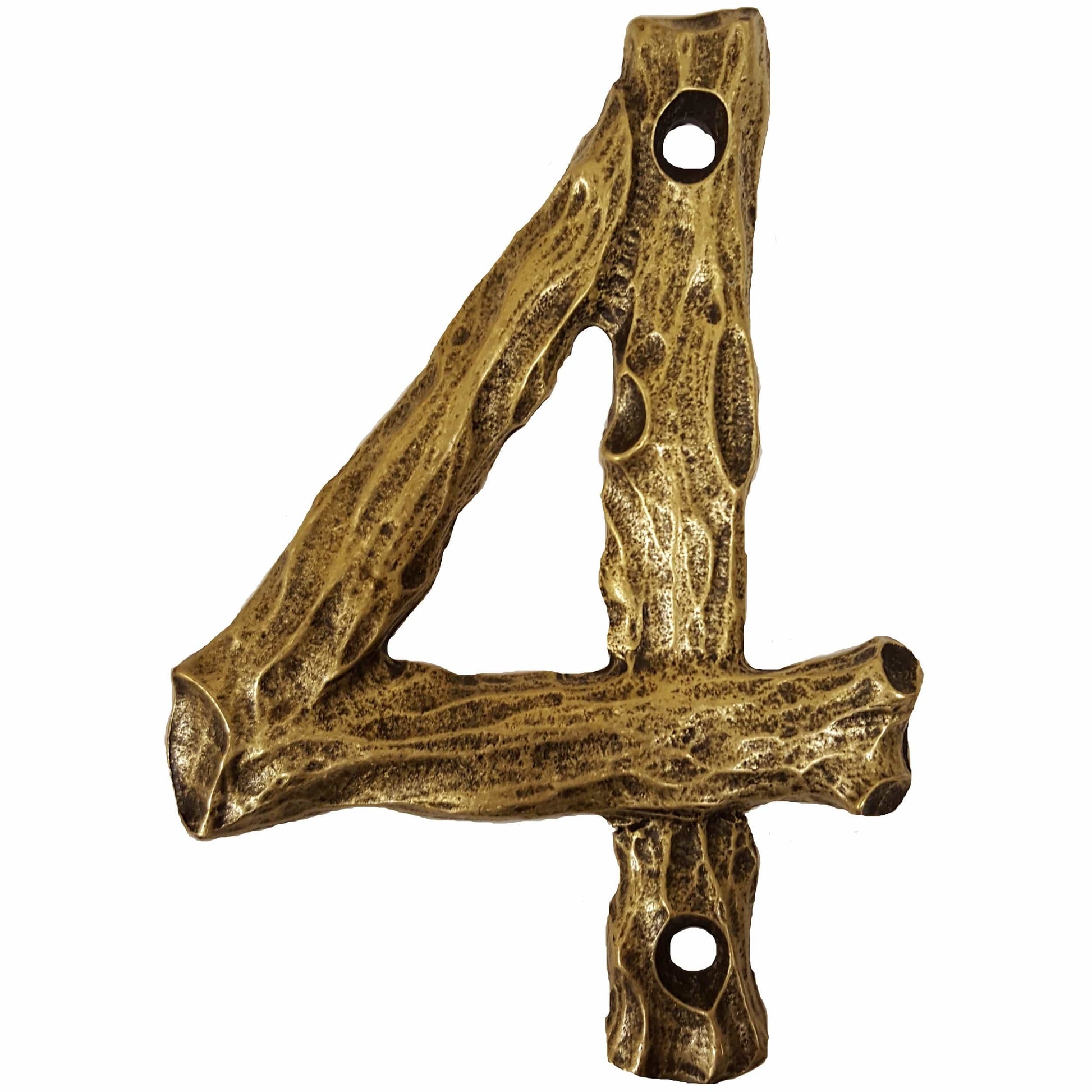 LHN4-AB Log House Number 4, Antique Brass, 1 piece alt 0