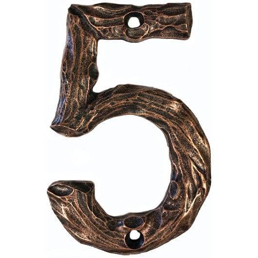 LHN5-AC Log House Number 5, Antique Copper, 1 piece alt 0