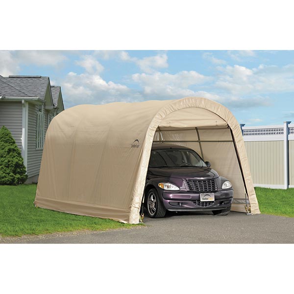 Auto Shelter 10' x 15' x 8' RoundTop Instant Garage, Sandstone alt 0