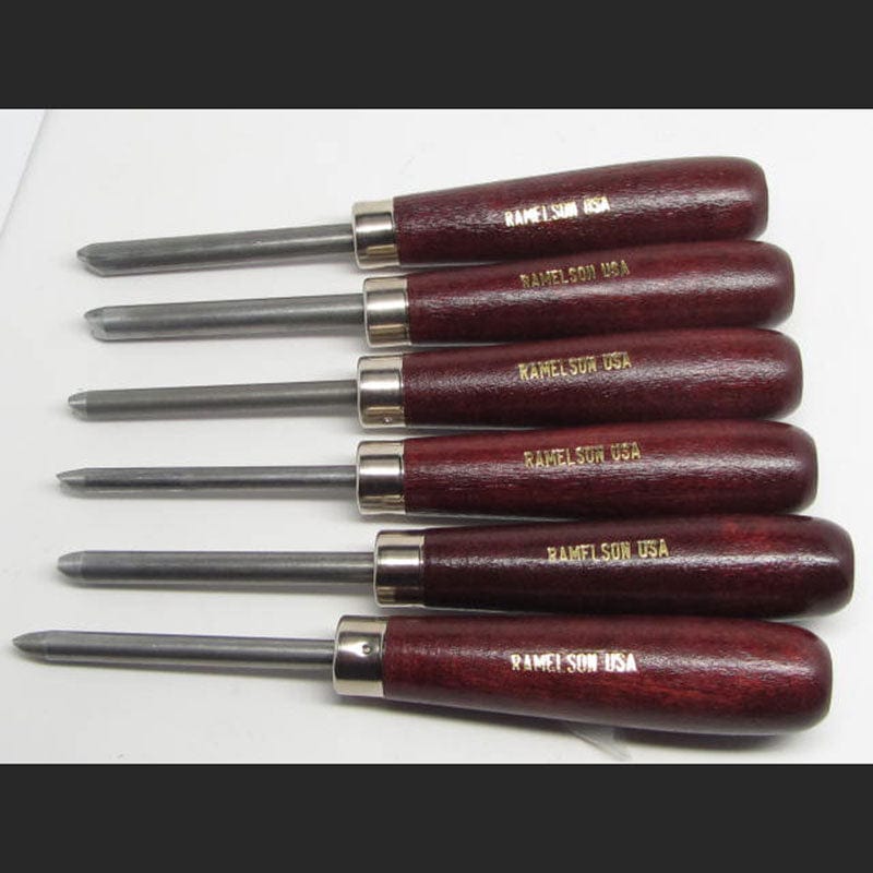 Woodcarving Round Carvers Eye Punch Set of 6 alt 0