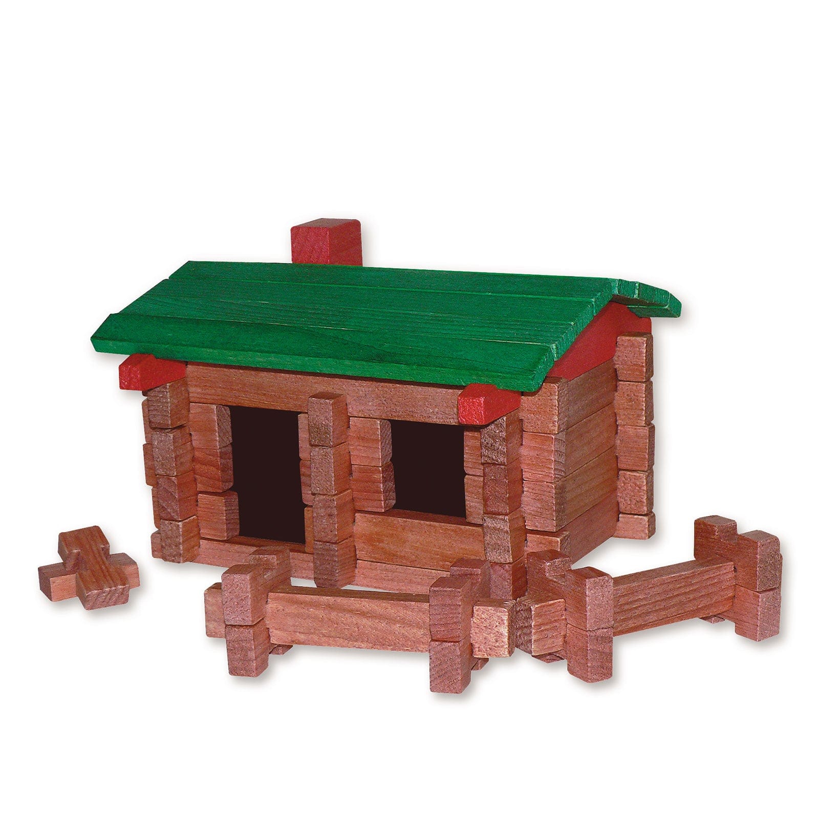 Roy Toy 550 pc. Deluxe Log Building set, top Made in the USA