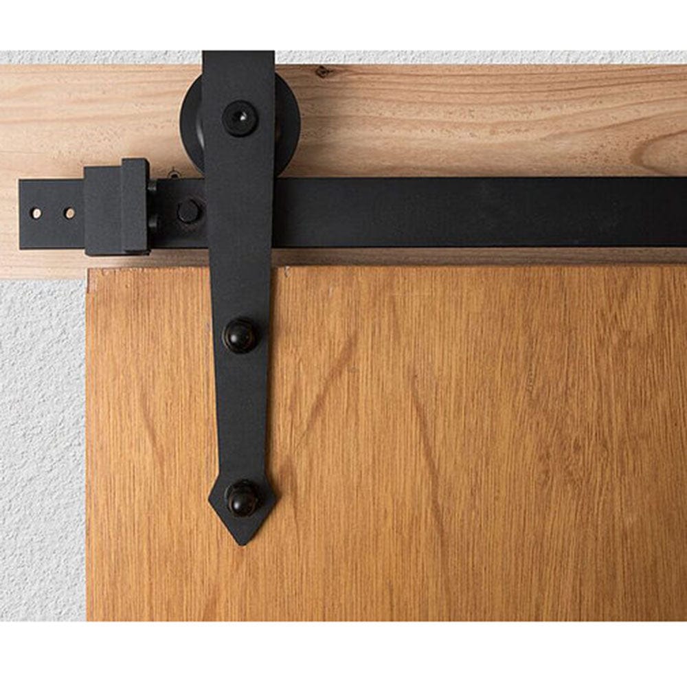 Barn Door Hardware Black Bent Arrow 6'6" Rail alt 0