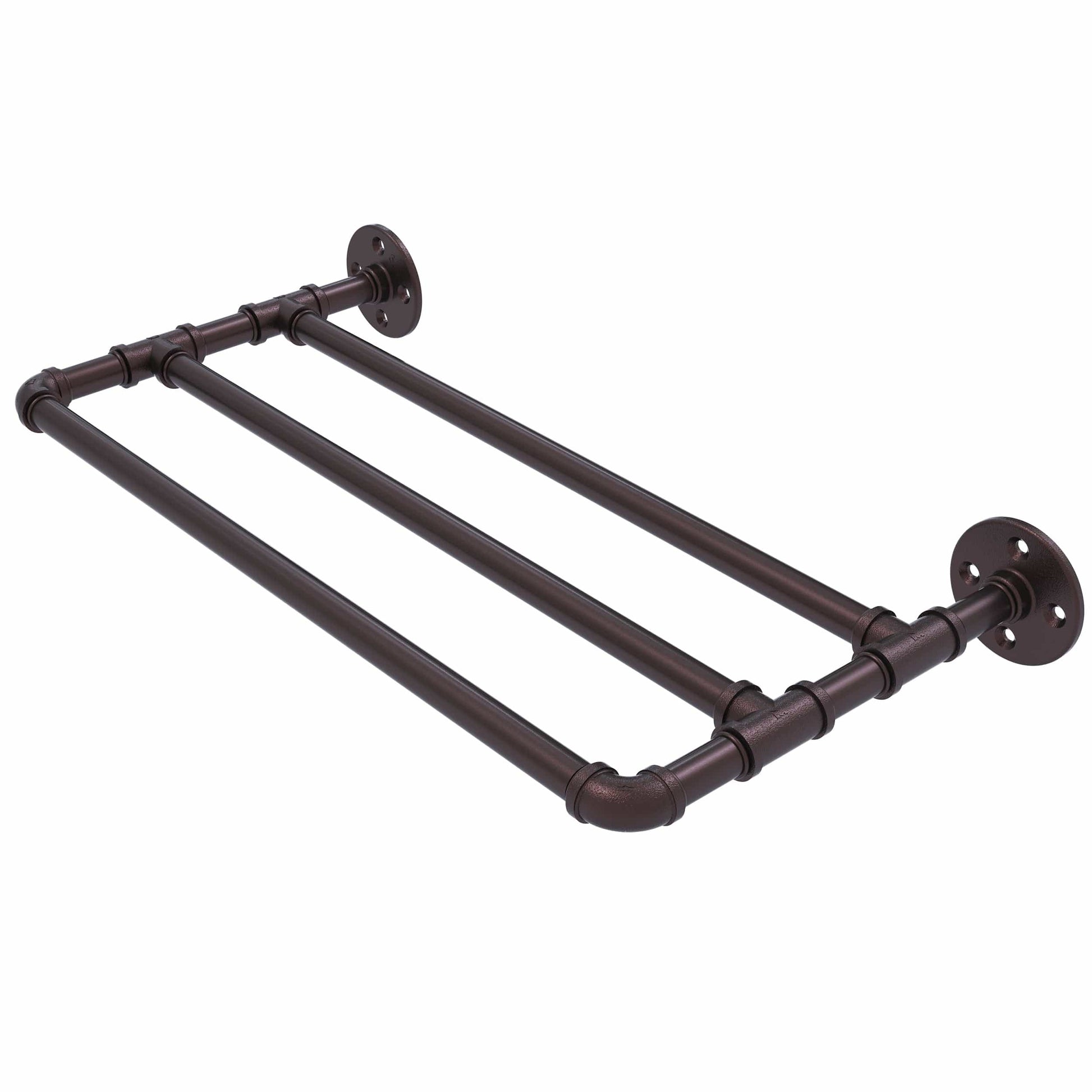  24" Wall Mounted Towel Shelf, Antique Bronze Finish alt 0