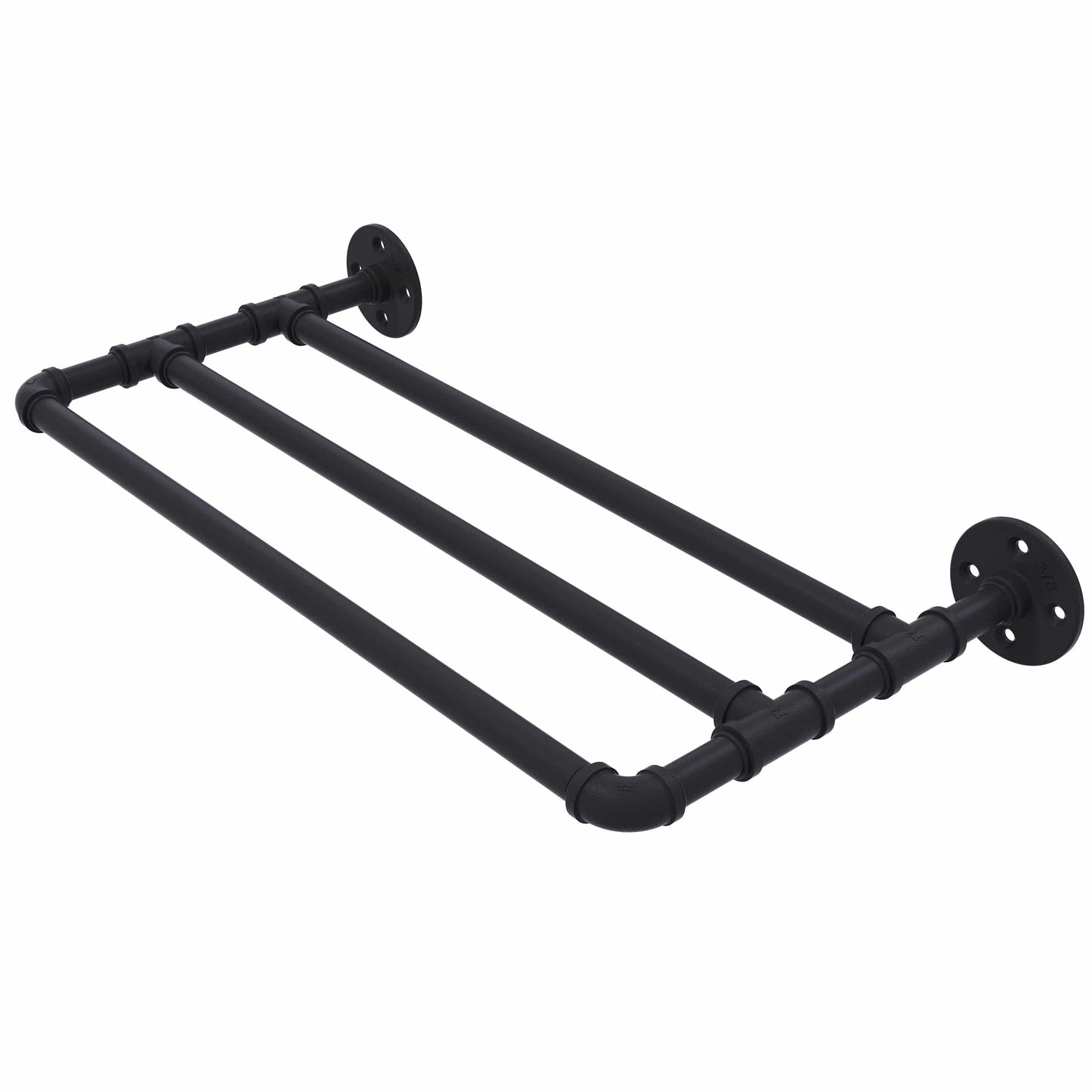  24" Wall Mounted Towel Shelf, Matt Black Finish alt 0