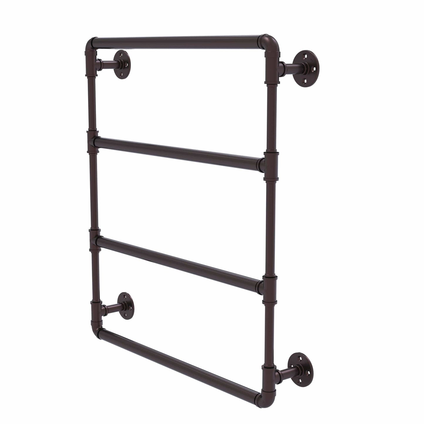  24" Wall Mounted Ladder Towel Bar, Antique Bronze Finish alt 0