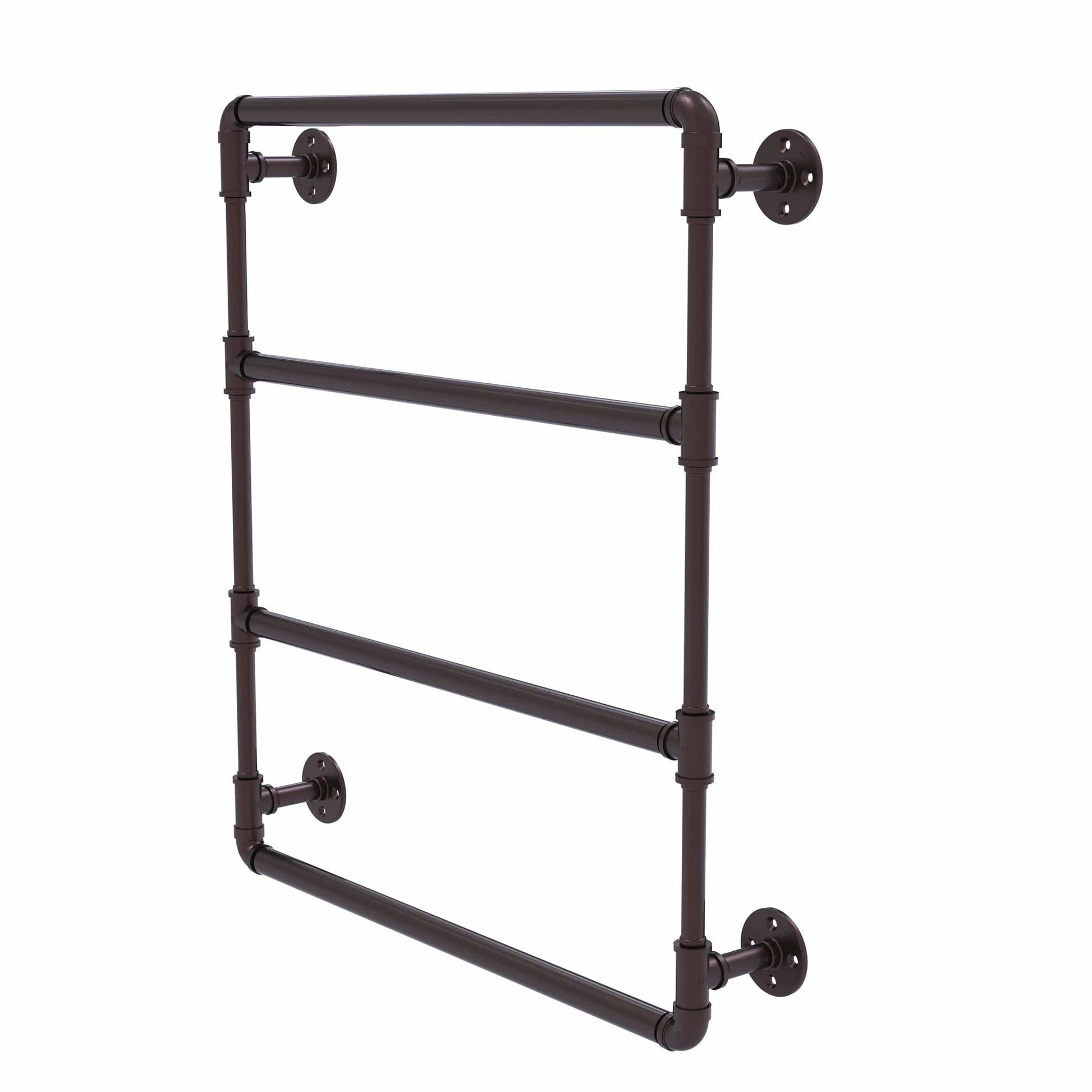  30" Wall Mounted Ladder Towel Bar, Antique Bronze Finish alt 0