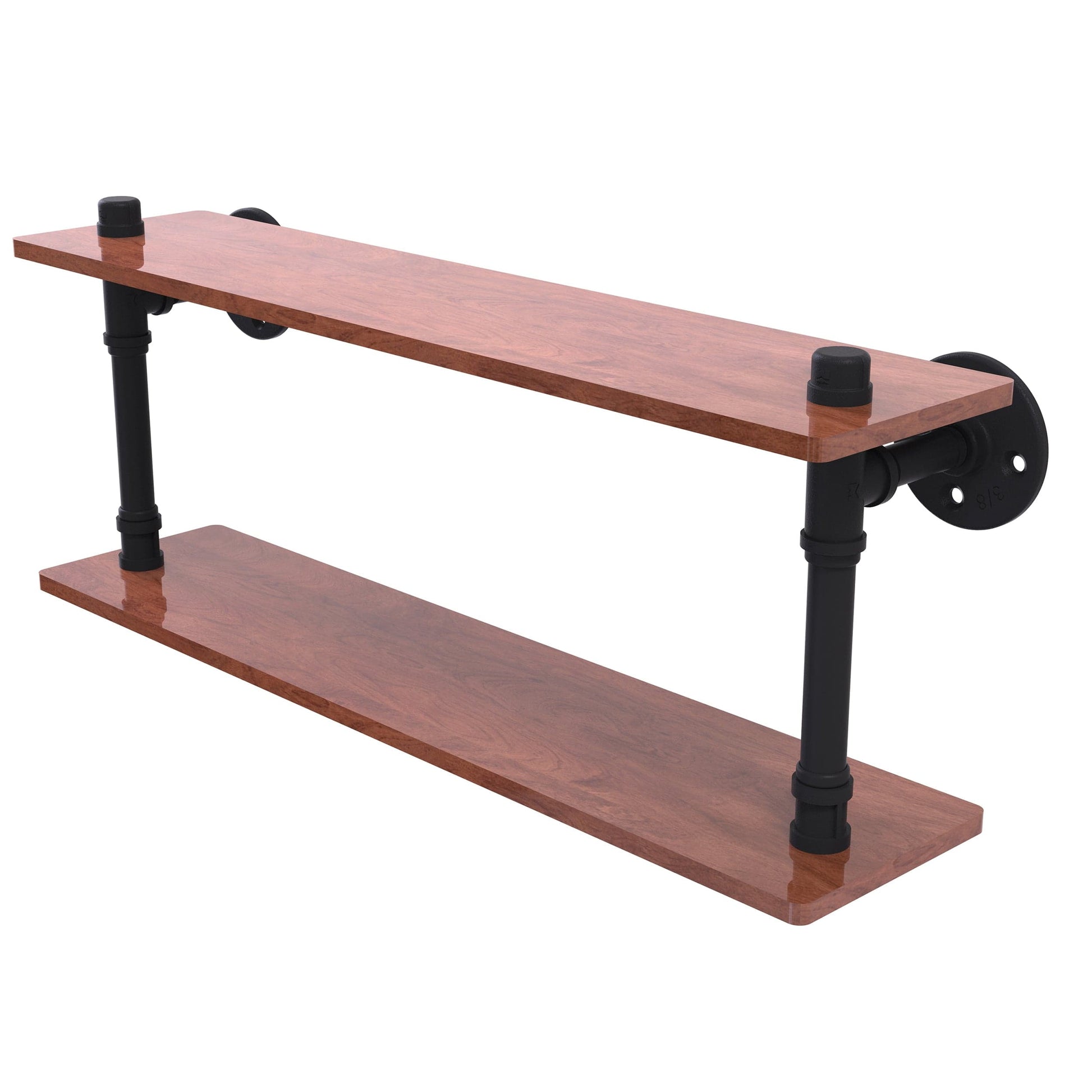  22" Ironwood Double Shelf, Matt Black Finish alt 0