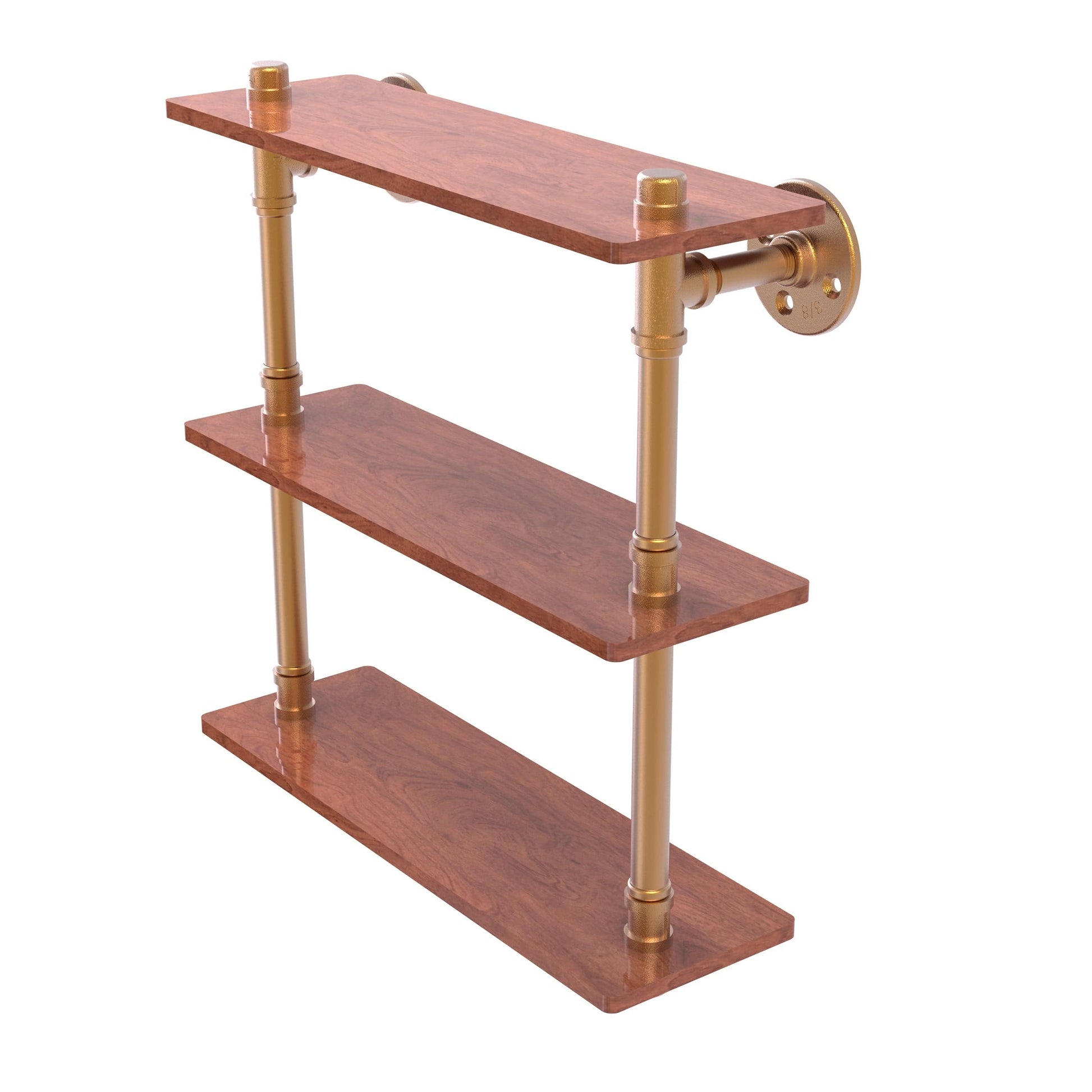  16" Ironwood Triple Shelf, Brushed Bronze Finish alt 0