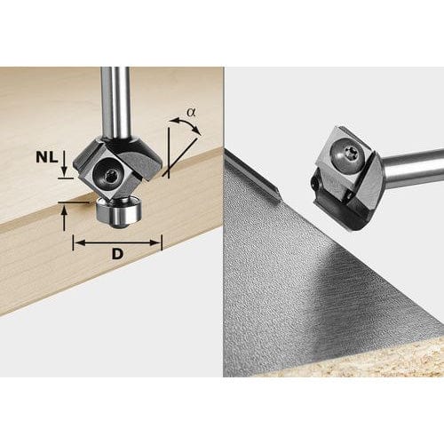 Chamfer Router Bit HW S8 HW D27 12x12 KL alt 0