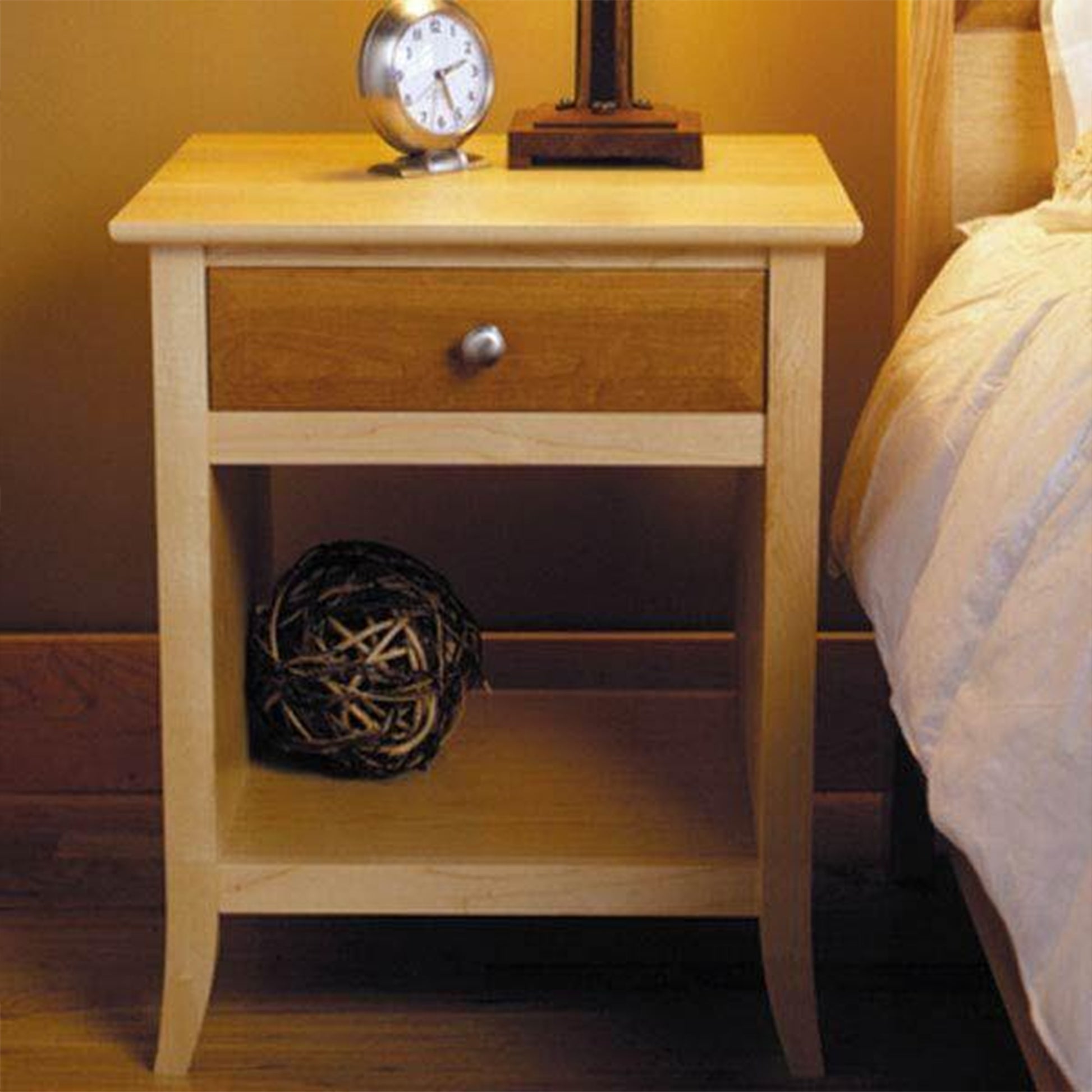 Downloadable Woodworking Project Plan to Build Maple & Cherry Nightstand alt 0