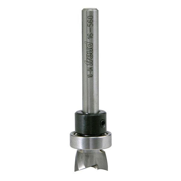 16-560 Mortising Router Bit with Top Bearing 1/4" SH 1/2" D 5/16" CL alt 0