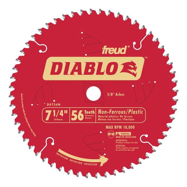 D0756N Diablo Non-Ferrous Cutting Blade, 7-1/4", 5/8" arbor, 56 teeth TCG alt 0