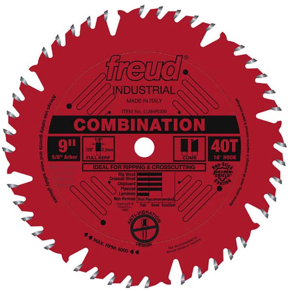 9" Full Kerf Combination Blade alt 0