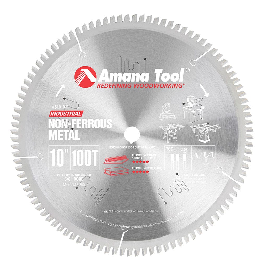 10" X 100T Non Ferrous Blade, 5/8" Bore, TCG alt 0