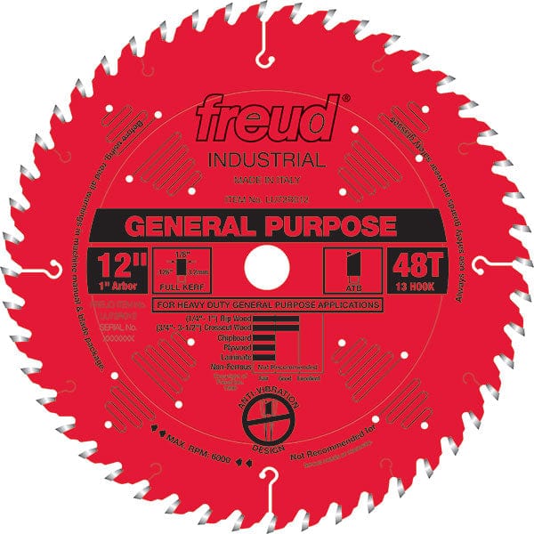 LU72R012 General Purpose Saw Blade 12" x 1" bore x 48 Tooth Hi-ATB alt 0