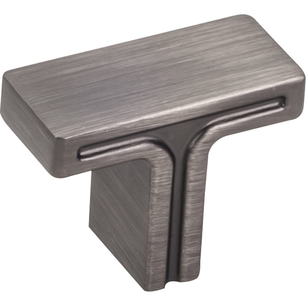 Anwick Rectangle Knob, 1-3/8" O.L., Brushed Pewter alt 0