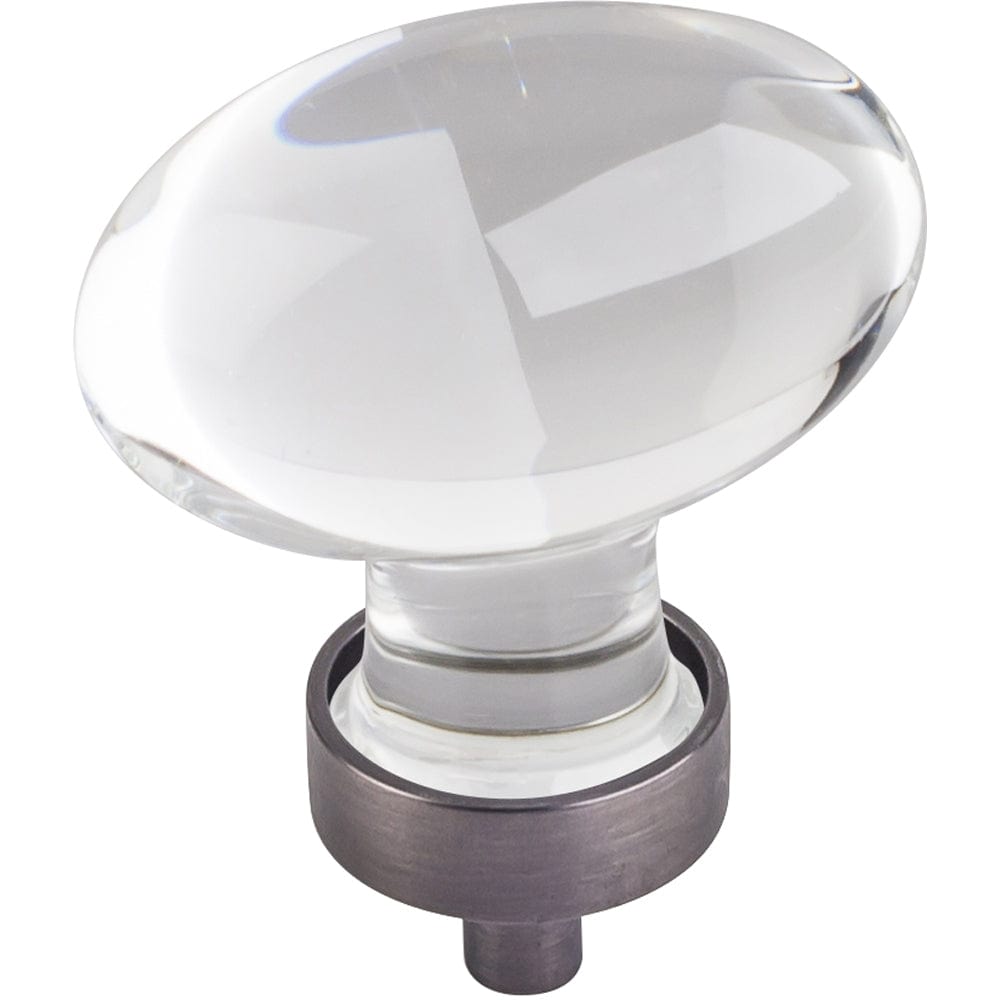 Harlow Large Football Glass Knob,1-5/8" O.L., Brushed Pewter alt 0