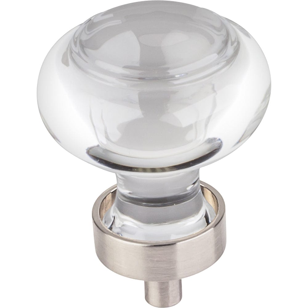 Harlow Small Button Glass Knob, 1-7/16" Dia.,  Satin Nickel alt 0