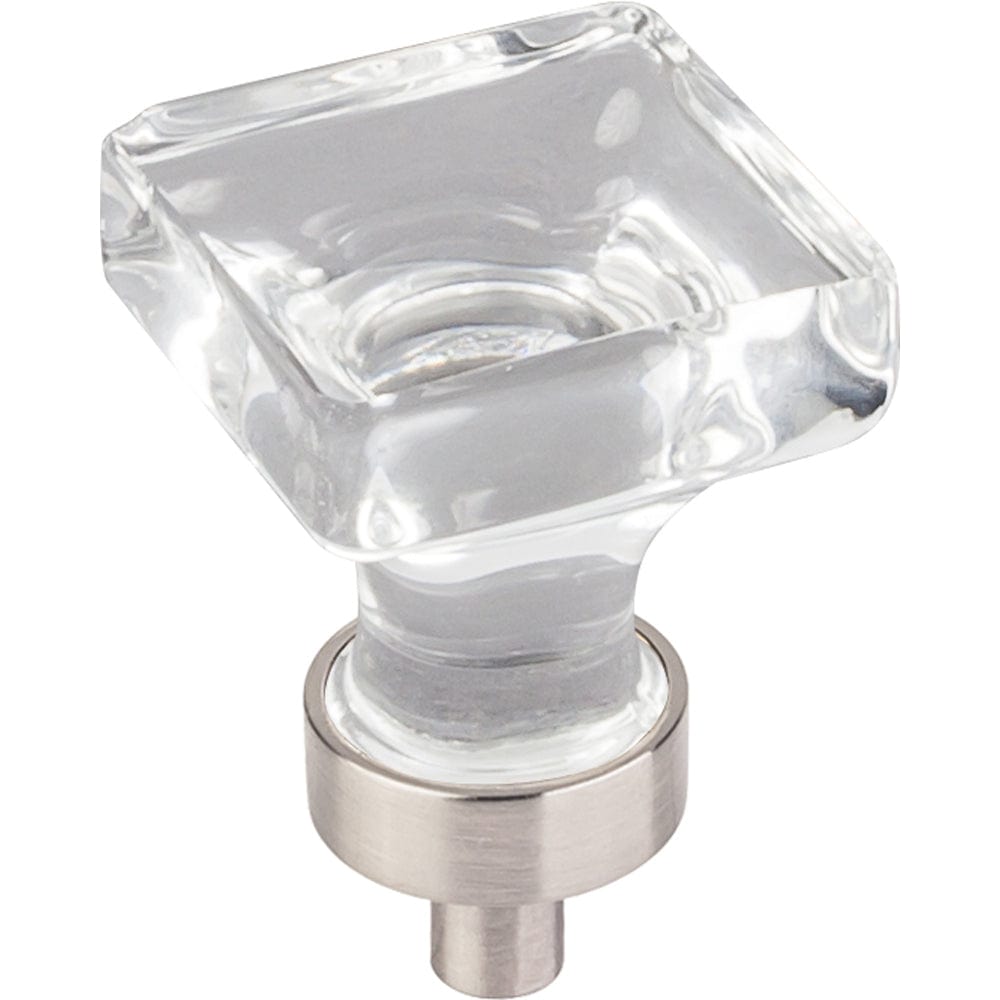  Harlow Small Square Glass Knob 1" O.L.,  Satin Nickel alt 0